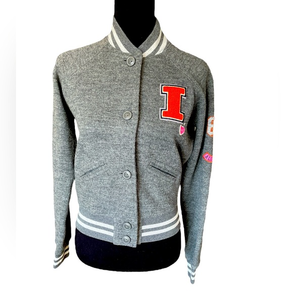 Victoria’s Secret PINK University of Illinois Wool Varsity Jacket, Small, Illini - Picture 1 of 7
